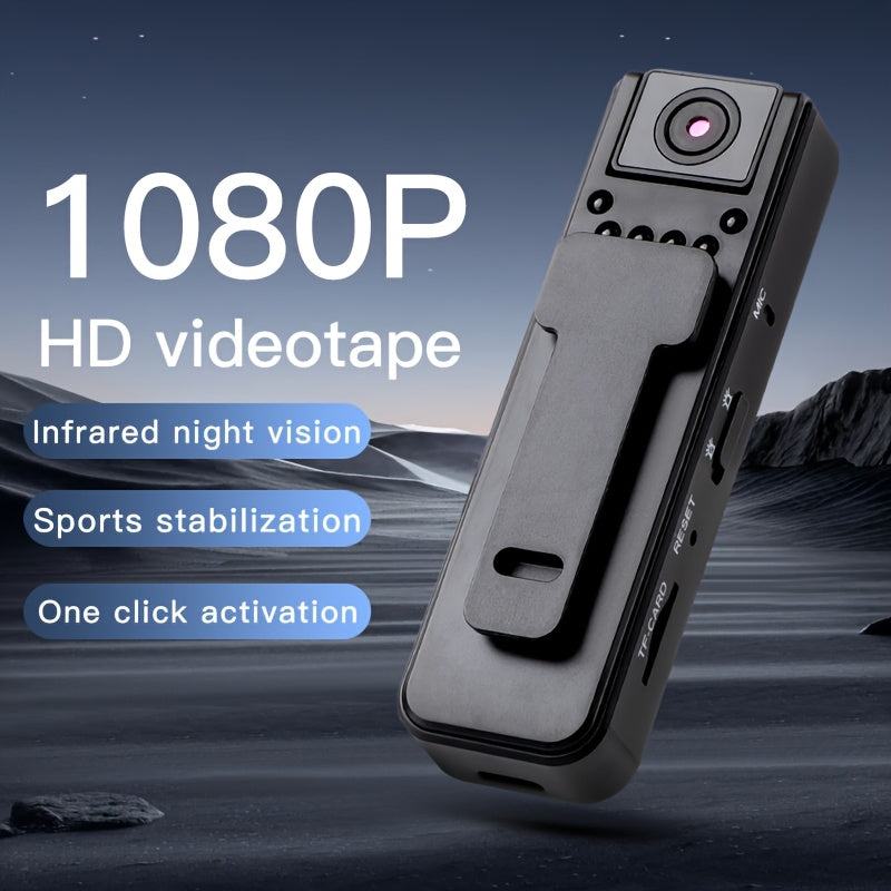 1080P Mini Camera - 180° Rotatable Lens - Motion Detection - Infrared Night Vision - USB Rechargeable