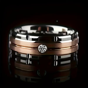 Set of 4 Men's Stainless Steel Titanium Rings