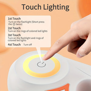 ROJECO 16ft Retractable Dog Leash with LED Flashlight - Hands-Free