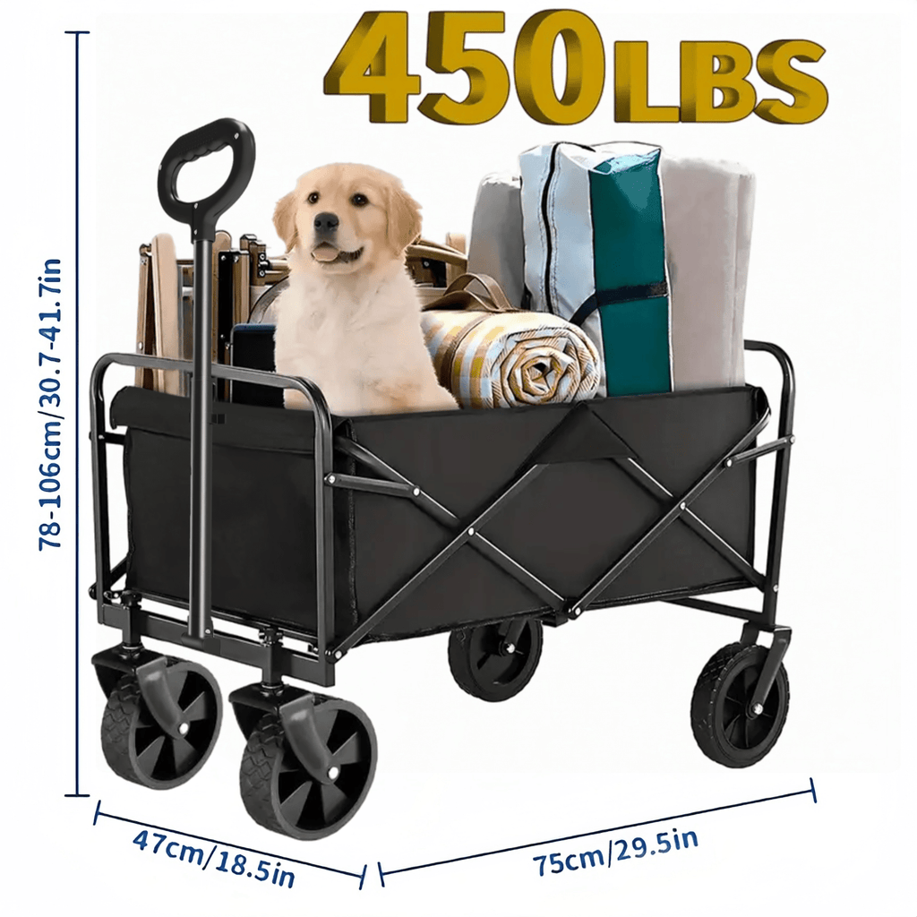 Heavy Duty Folding Camping Shopping Cart, Large Capacity