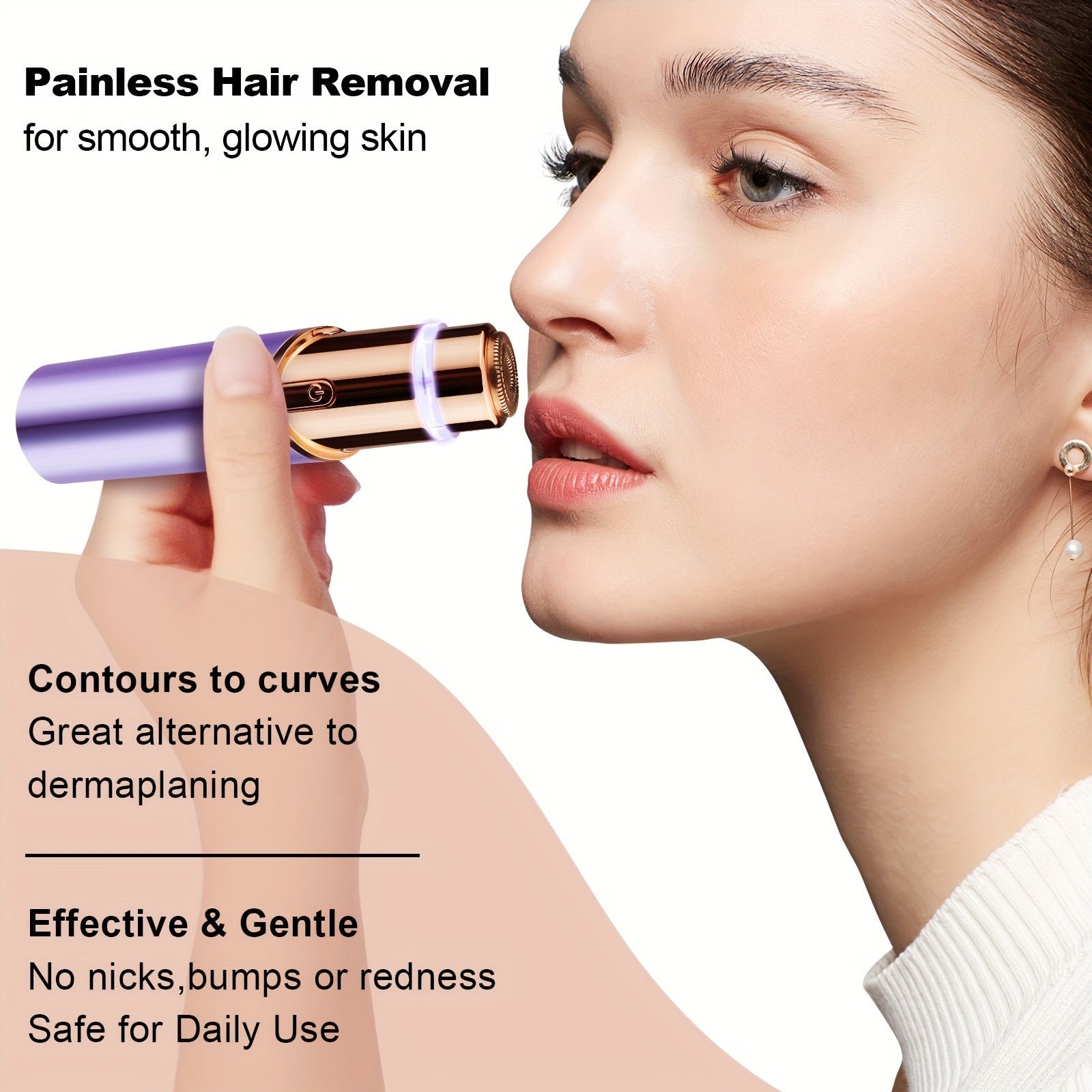 Facial Rechargeable electric shaver and razor for Women