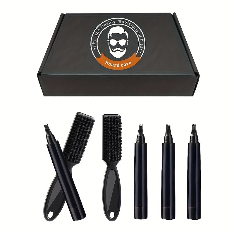 4/8 Pack Men's Beard Filling Pens, Long-Lasting Beard Pen Set with Brush