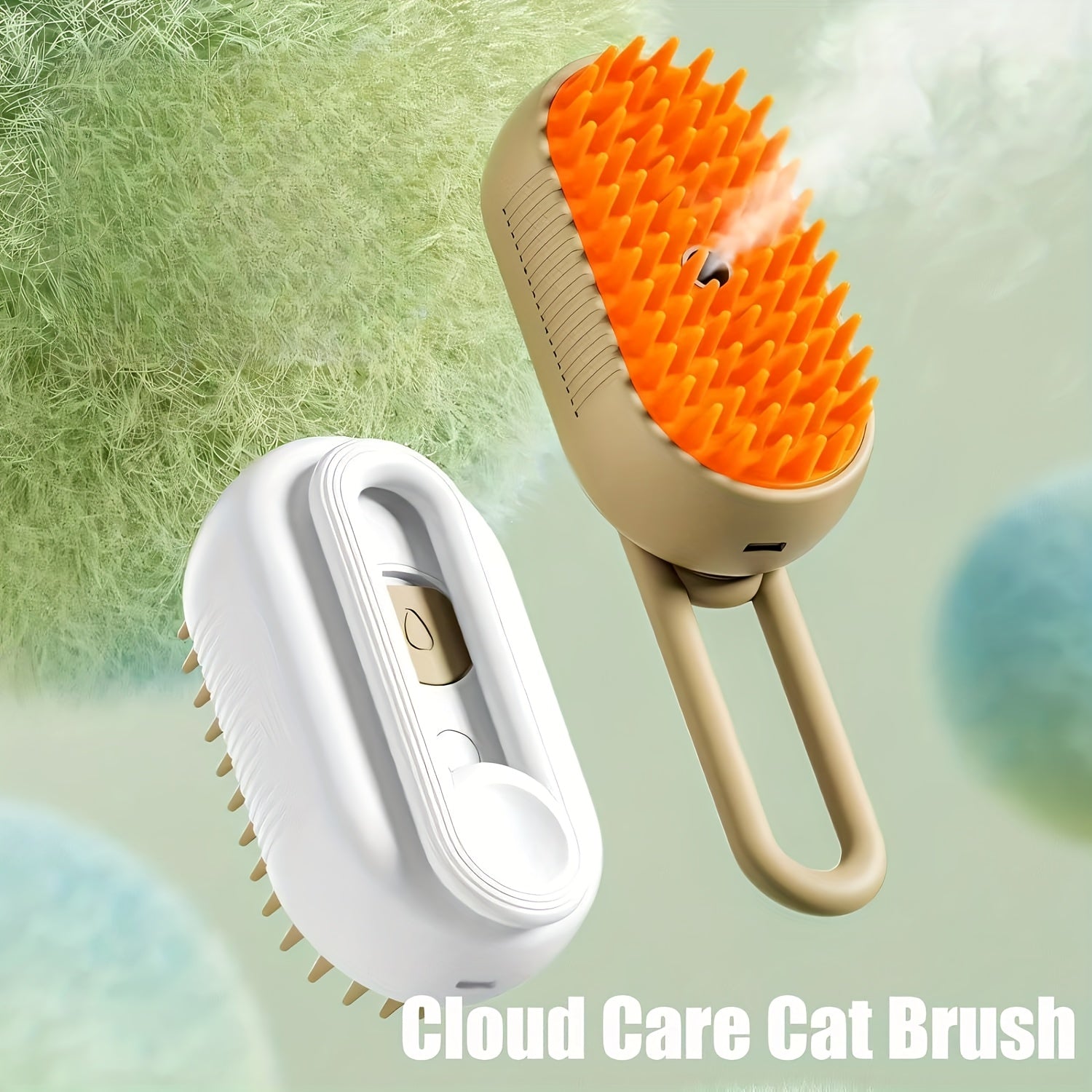 3-in-1 Rechargeable Cat & Dog Hair Removal Steam Comb with Bristles & Steam Technology