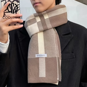 Men's Scarf for Autumn And Winter, Warm Plaid Scarf