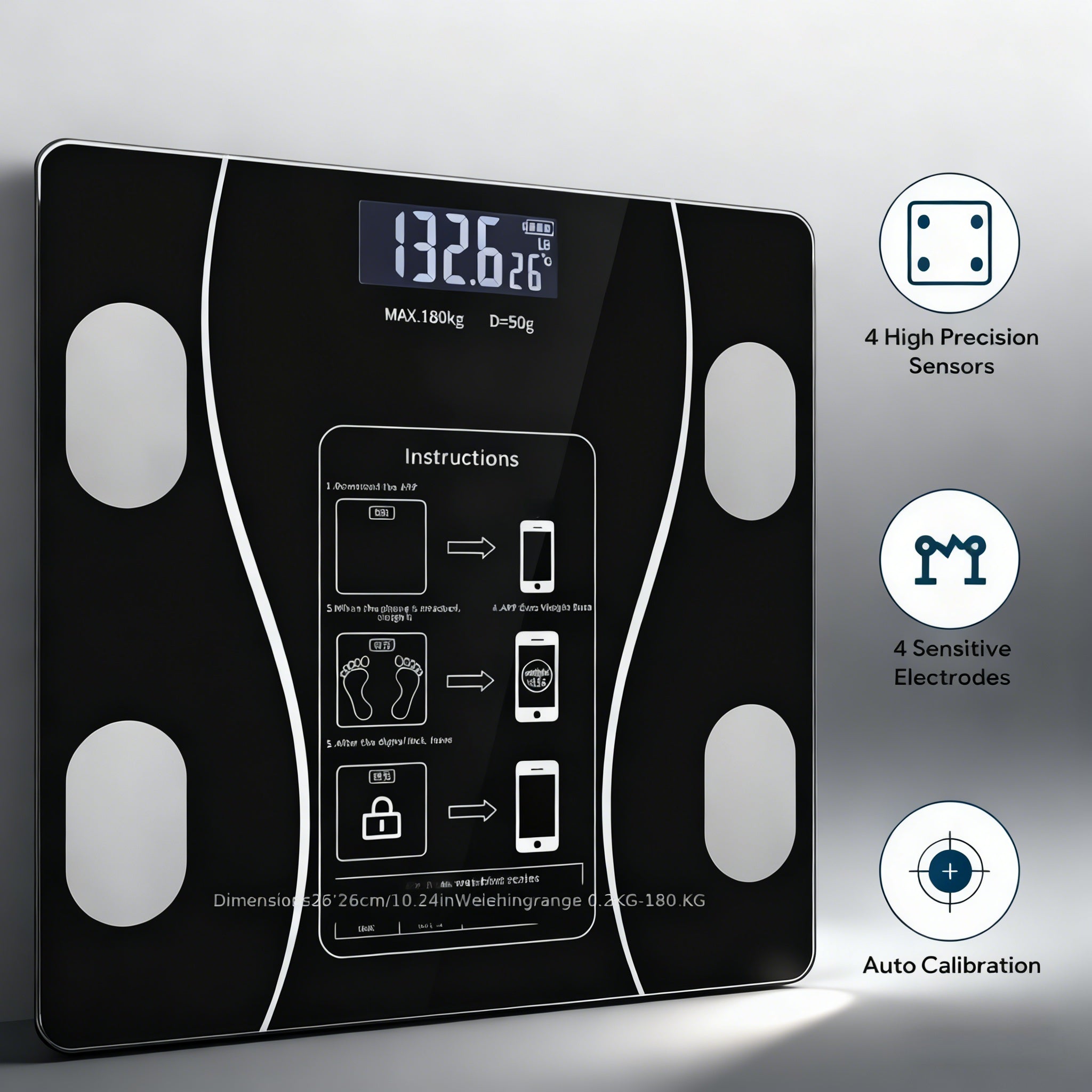 1 Electronic Bathroom Scale, Home Use, 396-pound Digital Scale