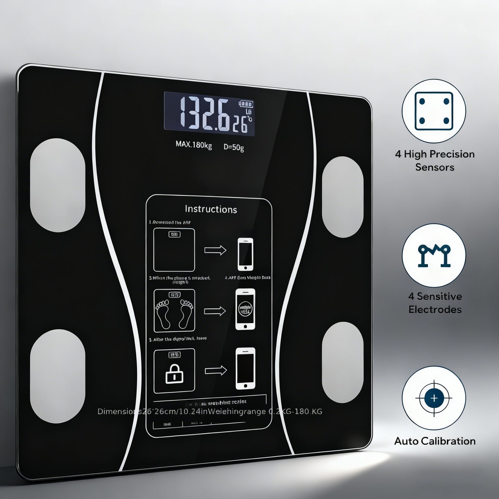 1 Electronic Bathroom Scale, Home Use, 396-pound Digital Scale