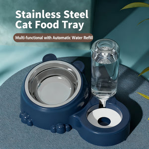 Anti-Tip Automatic Feeding & Water Dispensing Pet Food Bowl