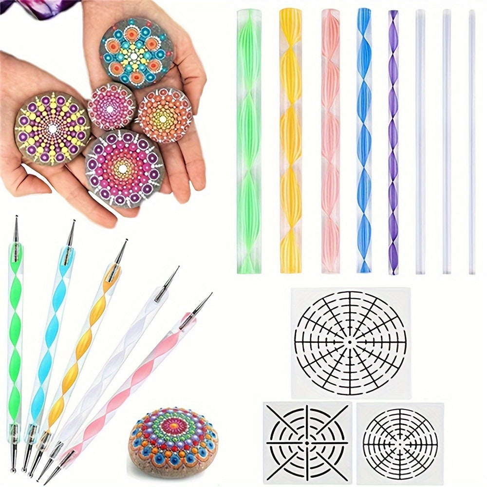 16pcs Mandala Painting Tool Set for Painted Rocks, Mandala Art and Ceramic Crafts
