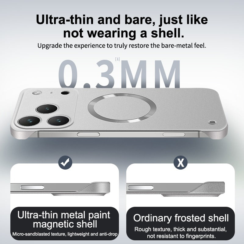 Phone Case Luxury Metallic Paint Magnetic Edge-Less iPhone Case