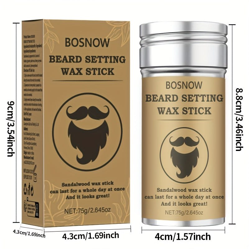 75G Sandalwood Beard Wax Stick, with a Subtle Fragrance. Allowing Beard Care Anytime And Anywhere.
