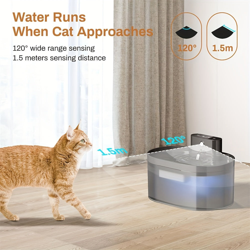 74oz/2.2L Wireless Cat Dispenser: Pet water dispenser, battery operated