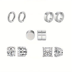 10 pcs/set classic 304 stainless steel ear clips, non perforated ear clip set, suitable for both men and women