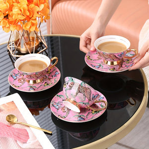 European Retro Luxury High-end Bone China Coffee Cup Ceramic