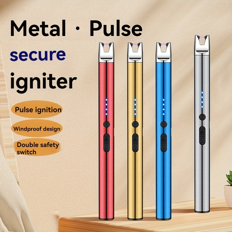 USB Rechargeable Arc Lighter, Compact Kitchen Tool with Flameless Plasma Windproof Design