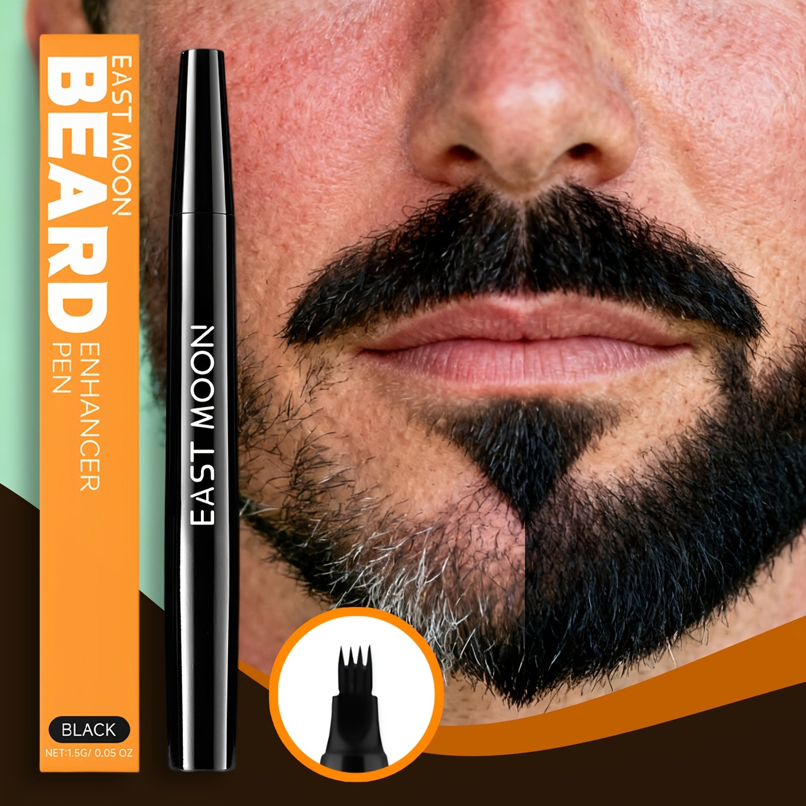 Black Beard Filler Pen 1.5g/0.05oz Hair-Thickening Fibres Concealer