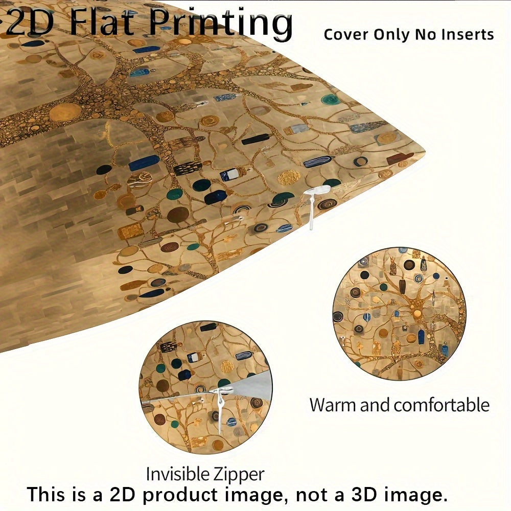 2D Flat - One Pillowcase Featuring a Double-Sided Design of Klimt's Tree of Life