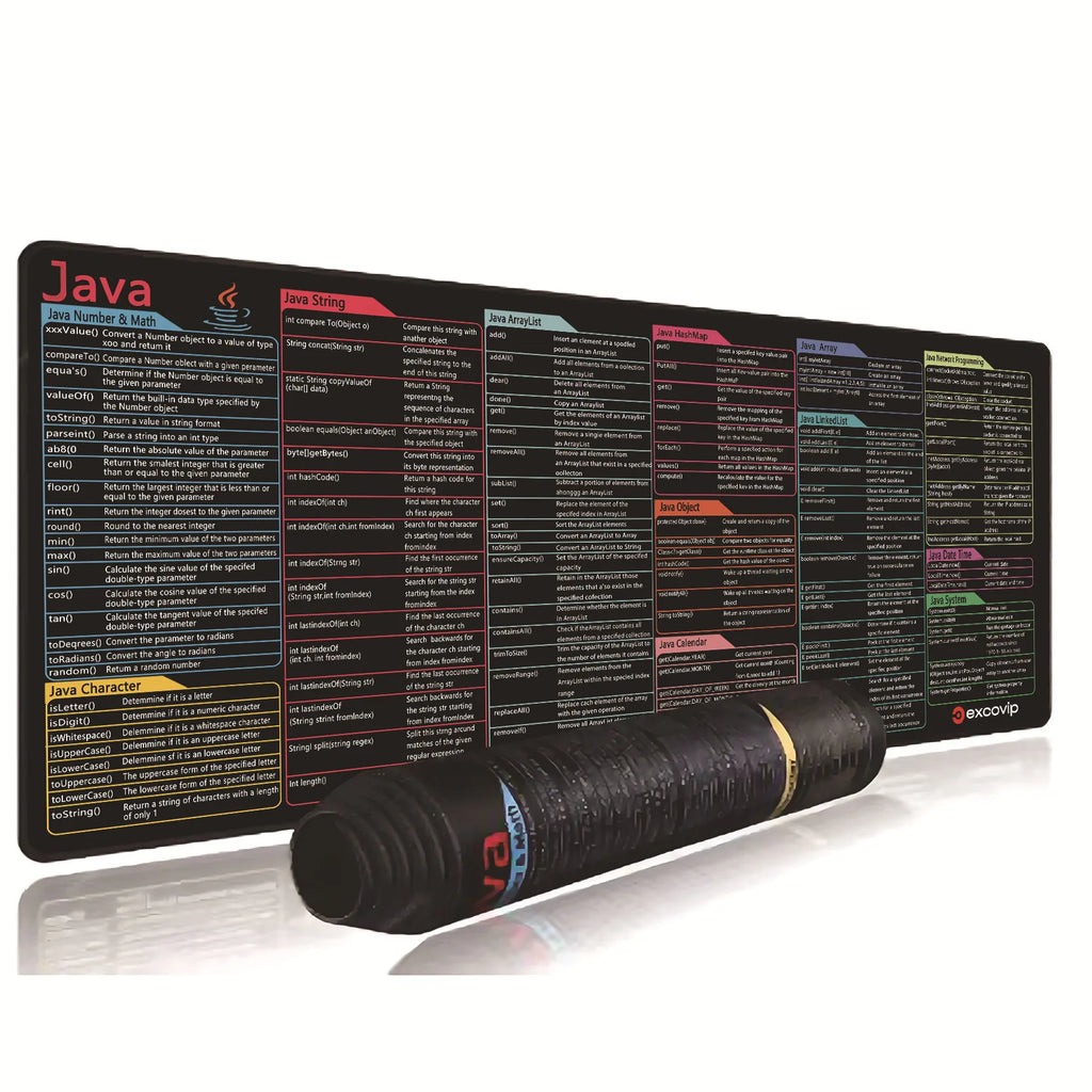 Shortcut Keys Gaming Mouse Pad  XL Anti-Slip Stitched Edge Mat for Coders & Gamers