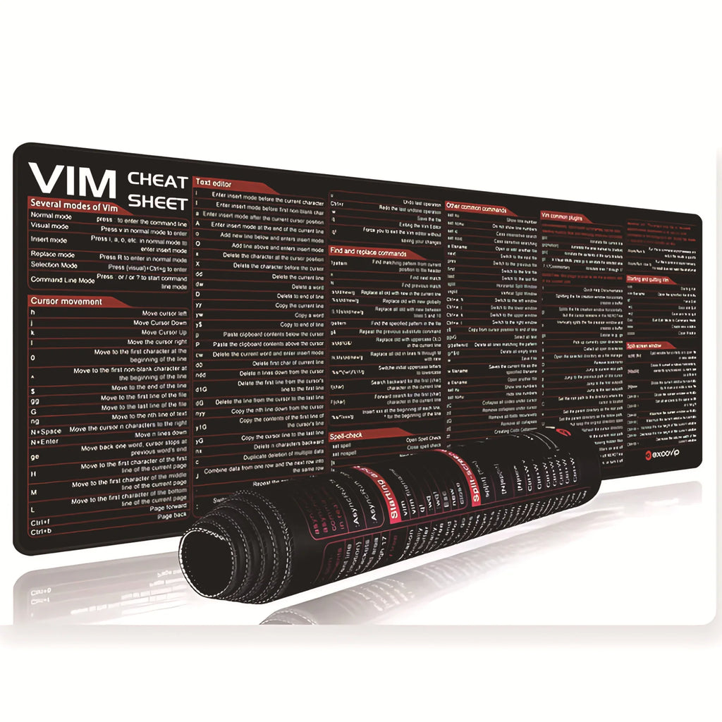 Shortcut Keys Gaming Mouse Pad  XL Anti-Slip Stitched Edge Mat for Coders & Gamers