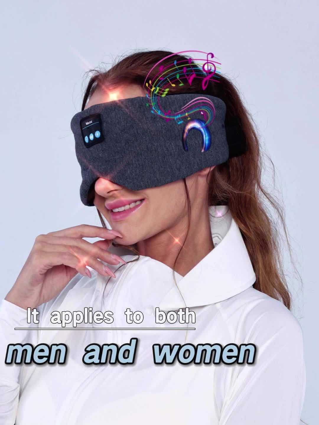 1pc Wireless Sleep Mask with Wireless 5.2, Built-in Headphones, USB-C Charging, Soft Pink/Black/Blue/Gray/, Lightweight Sleeping Mask for Women & Men, Travel, Flights, Naps - Ideal Gift for Music Lovers, Sleep Mask Wireless,