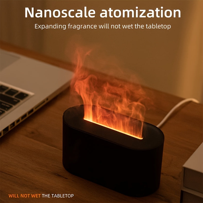 USB-Powered Flame Effect Machine &amp; Humidifier with Realistic Flame Design, Ultra-Quiet Operation