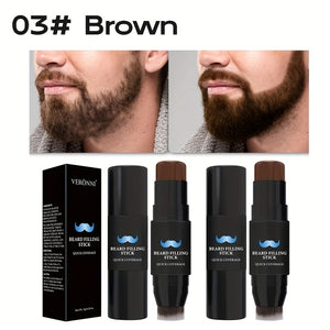 Men's color filling rod with brush head, beard brush pen & whiskers