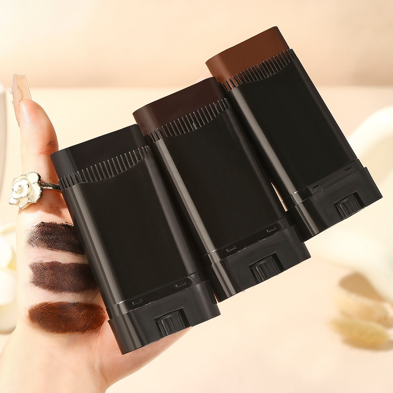 Three-Color Hair Dye Stick - Emergency Hair Color Applicator with Comb Teeth, Waterproof and Sweat-Resistant