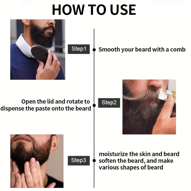 75G Sandalwood Beard Wax Stick, with a Subtle Fragrance. Allowing Beard Care Anytime And Anywhere.