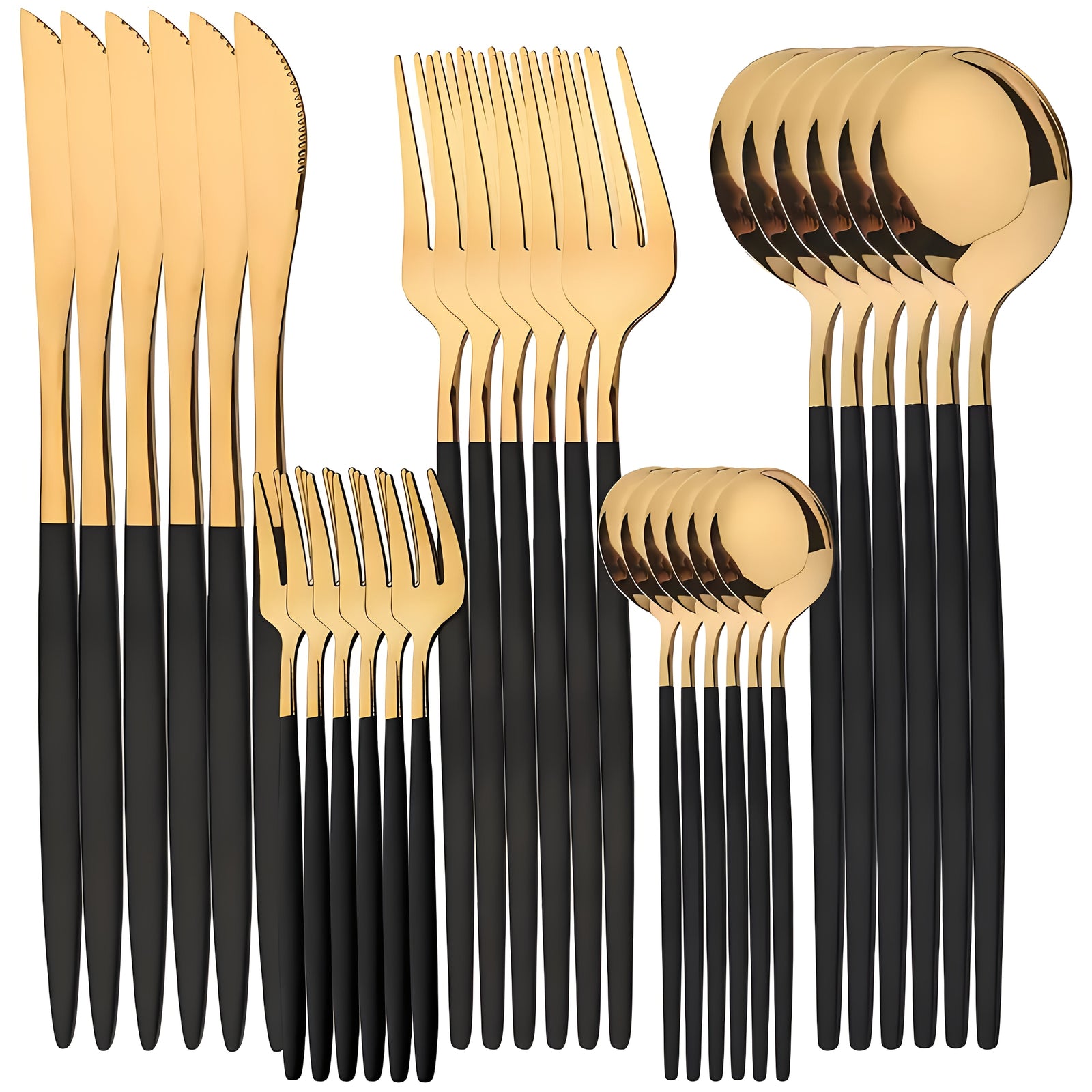 30pcs Golden Stainless Steel Cutlery Sets