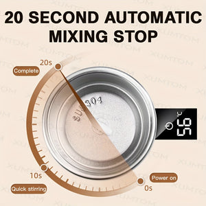 1 Auto Stirring Coffee Cup with Temperature Display, USB Recharge