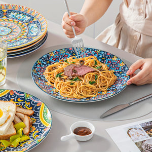 [Boho Dinner Plate] 6pcs Dinner Plate Porcelain Boho Style 10.5 Inch Plate