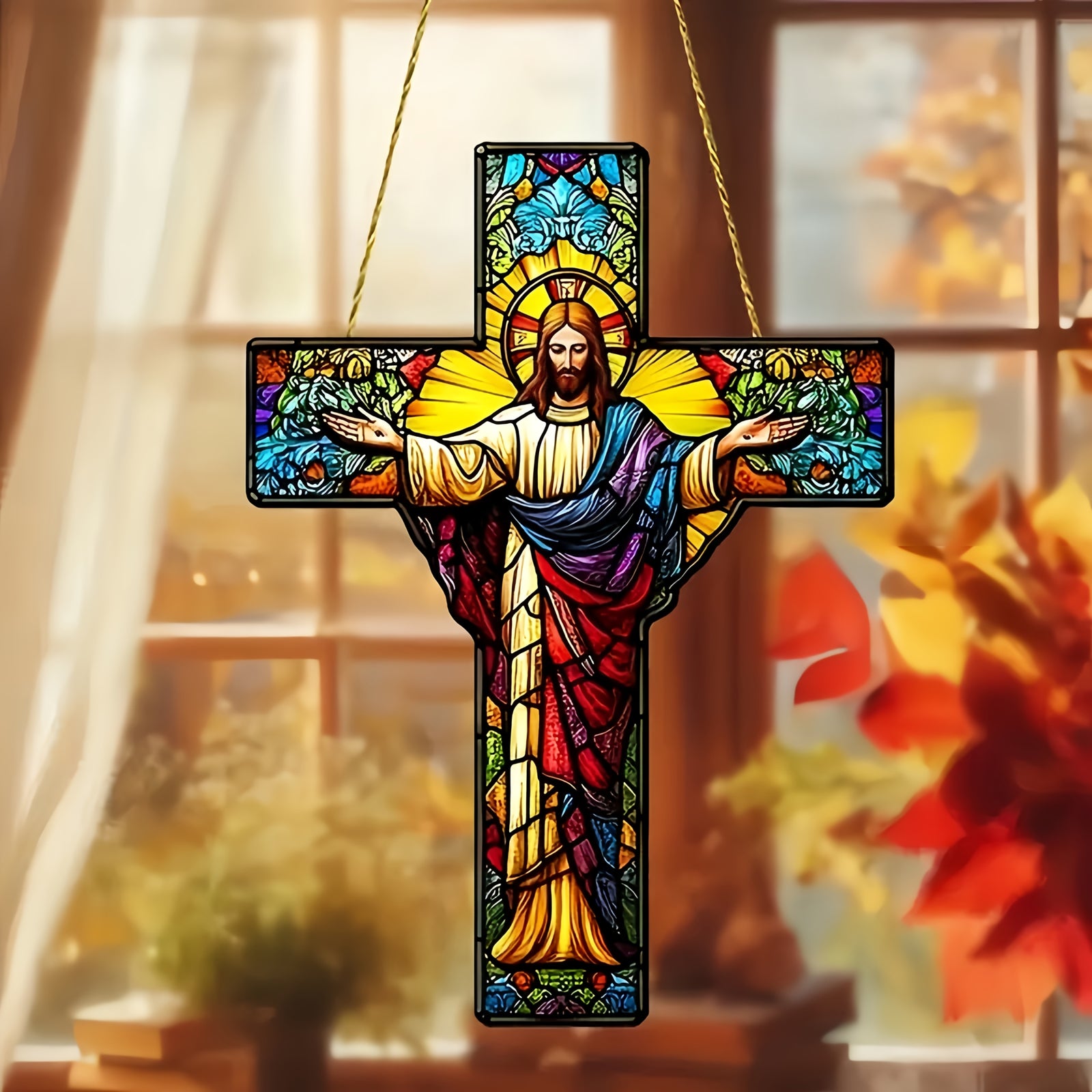 2D Flat Acrylic "Cross" Hanging Ornament