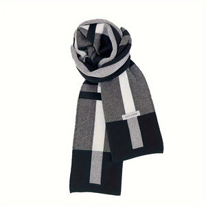 Men's Scarf for Autumn And Winter, Warm Plaid Scarf
