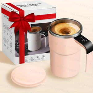 1 Auto Stirring Coffee Cup with Temperature Display, USB Recharge