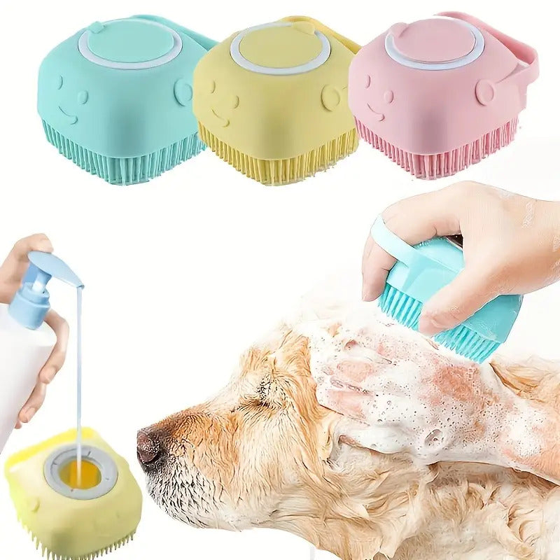 1pc Pet Grooming System with Built-in Storage - Dog and Cat Shower Brush
