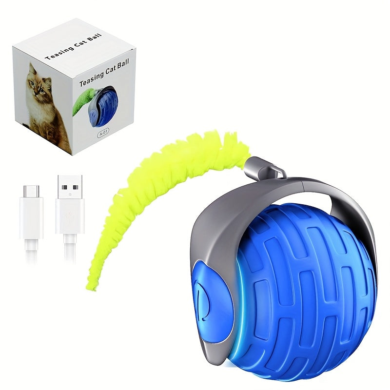 Automatic Moving Cat Toy Ball - Interactive Rolling Ball for Indoor Activities of Dogs and Cats