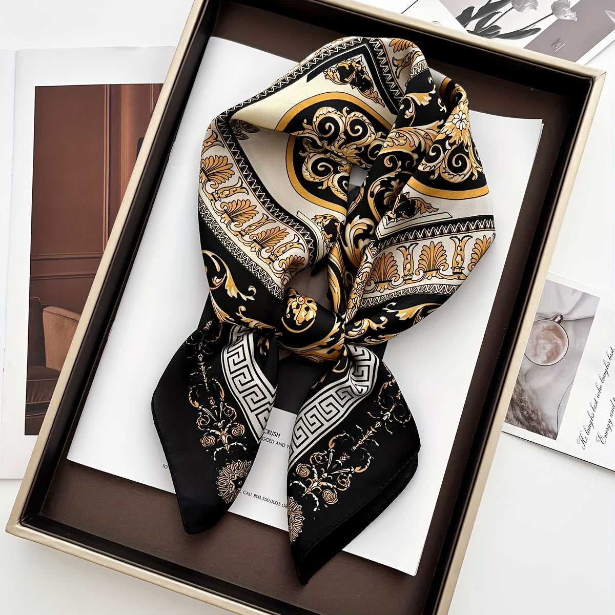 27.5-inch Elegant Retro Scarf Suitable for All Seasons