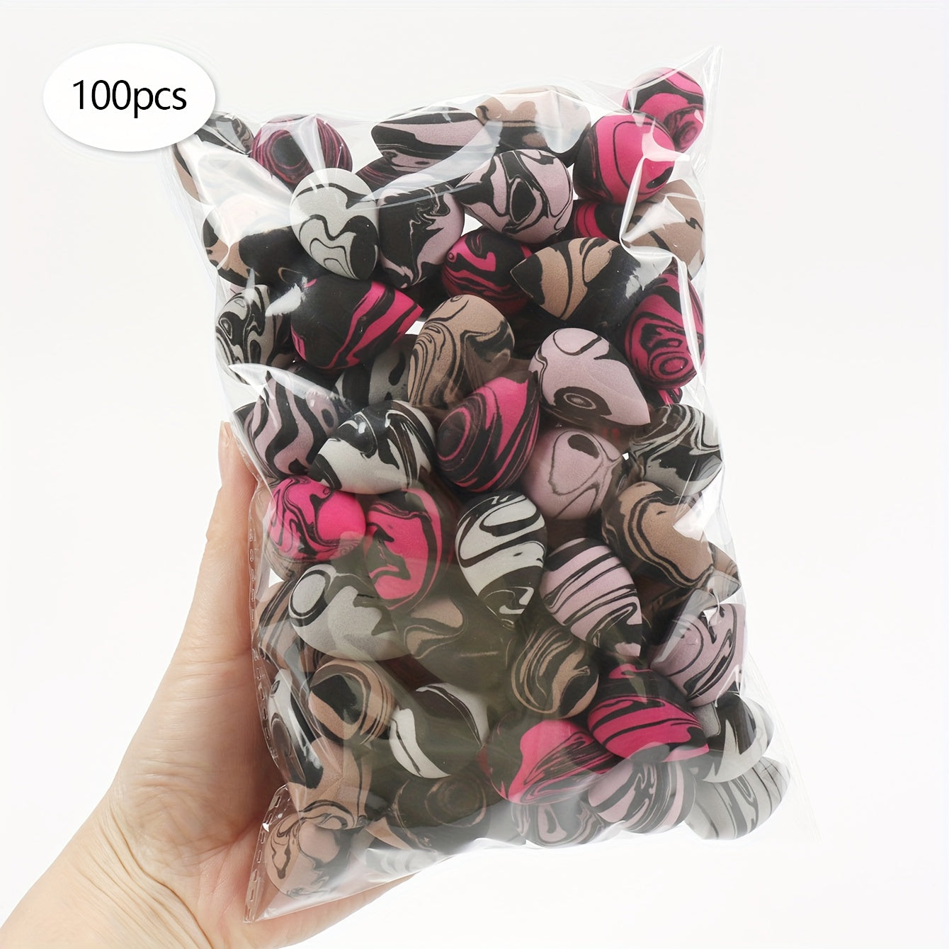 Dual-Color Mini Makeup Sponges Available in Packs of 10, 20, 30, 50, Or 100.