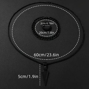 A 3pcs Arrow Jewelry Set for Men And Women, Including a Hip-Hop Chain, Bracelet, Ring, And Necklace.