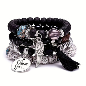 Bohemian Ethnic Style Winged Tassel Beaded Bracelets