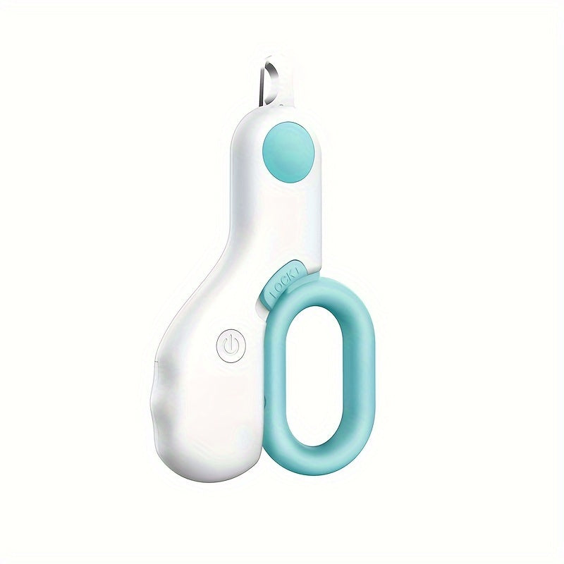 1pc Cat & Rabbit Nail Clipper with LED Light - Battery-Powered Stainless Steel Pet Nail Trimmer