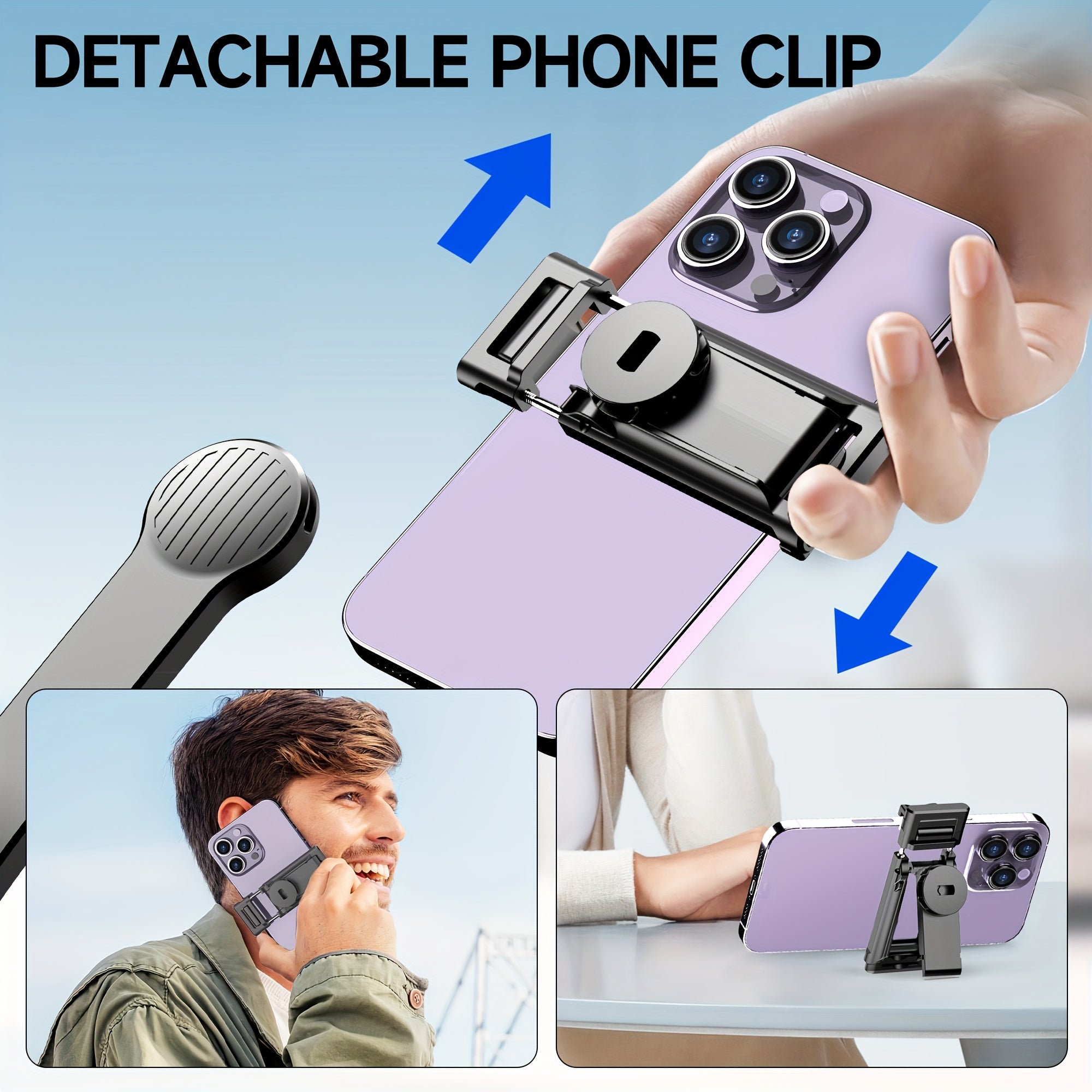 42" Selfie Stick Tripod with Fill Light Extendable Phone Tripod Stand