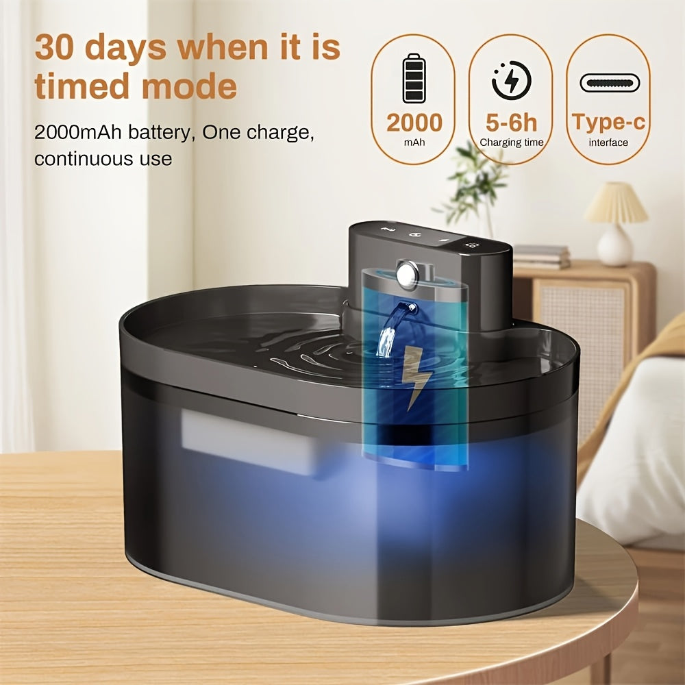 74oz/2.2L Wireless Cat Dispenser: Pet water dispenser, battery operated