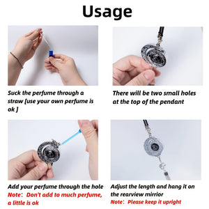 Elegant Crescent Moon Car Charm - Zodiac Series