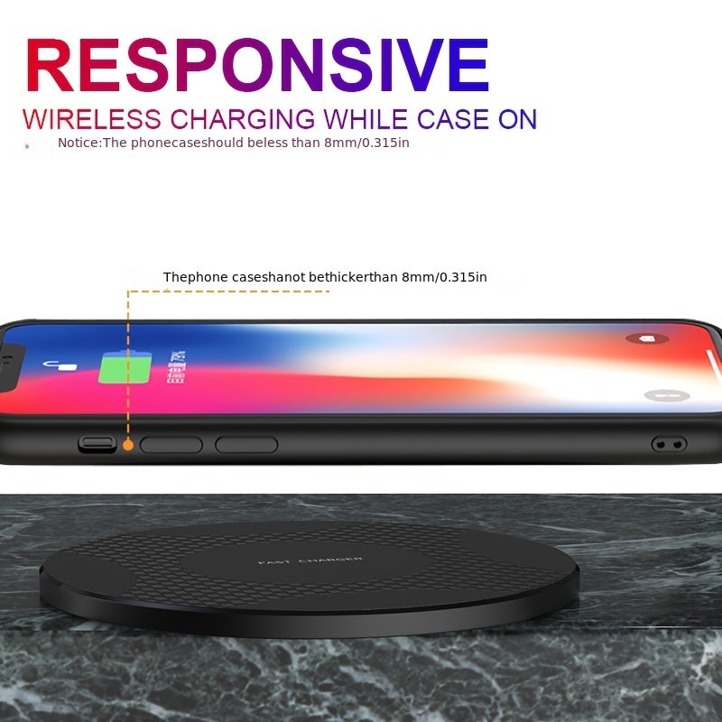 10W Fast Wireless Charger, Compatible with iPhone & Samsung devices