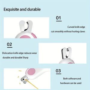1pc Cat & Rabbit Nail Clipper with LED Light