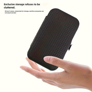 Men's Black Stainless Steel 3-in-1 Nail Clipper Set with Storage Case