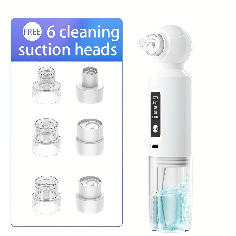 6-Head Blackhead Vacuum Extractor, USB Rechargeable Mini Pore Cleaner