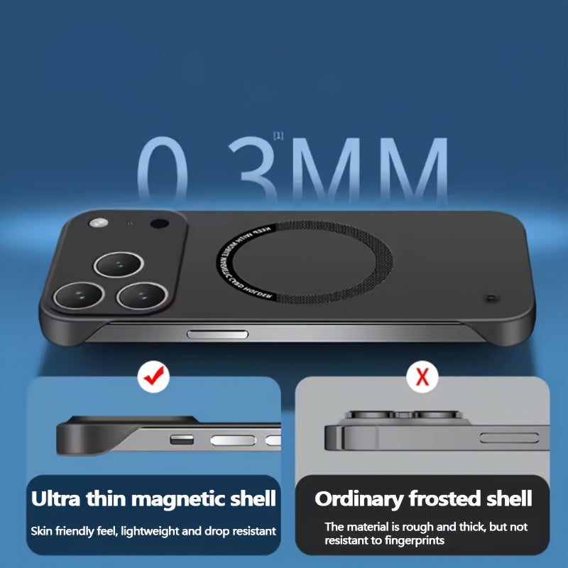 Case Designed for iPhone Series Featuring a Magnetic Frameless Hard PC Construction