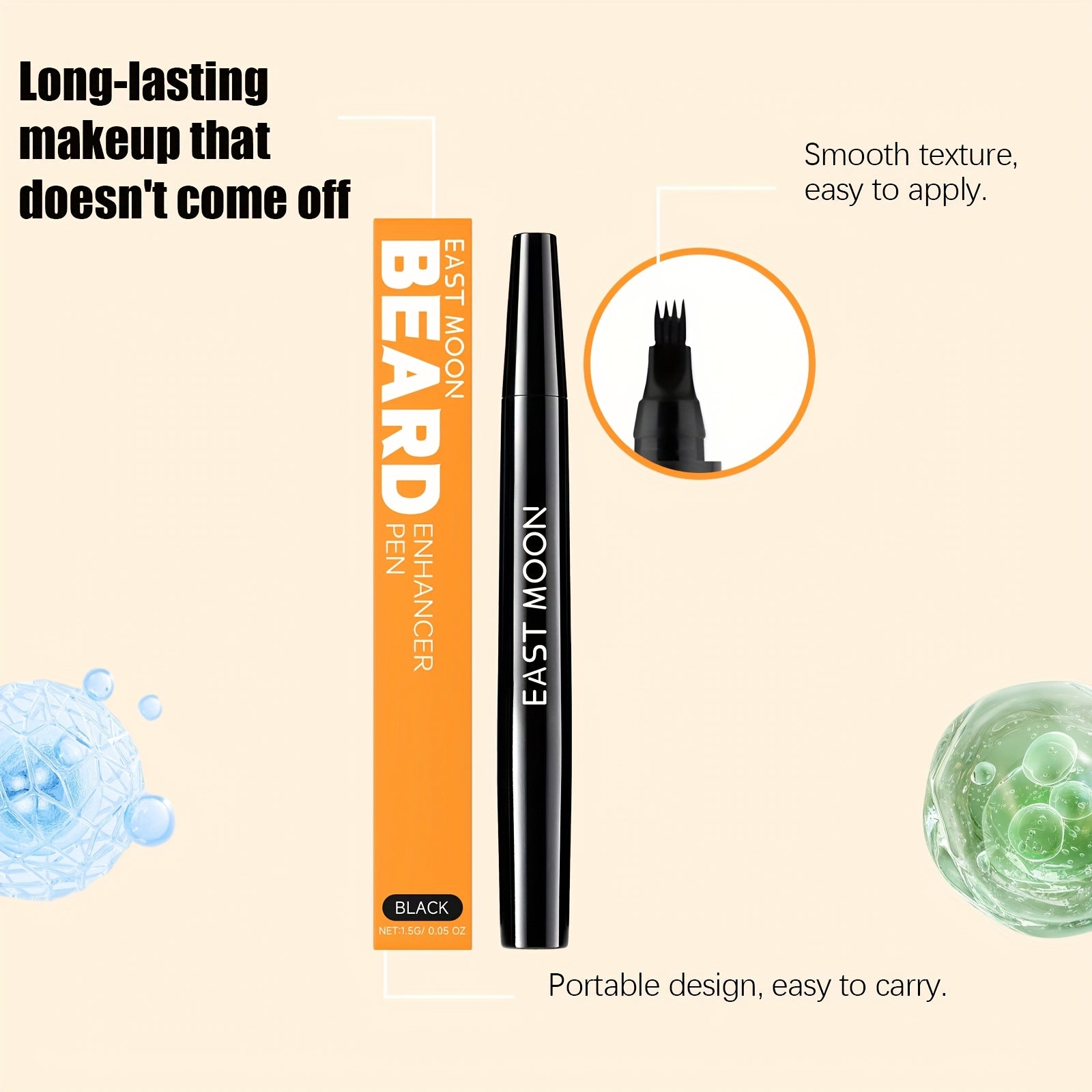 Black Beard Filler Pen 1.5g/0.05oz Hair-Thickening Fibres Concealer