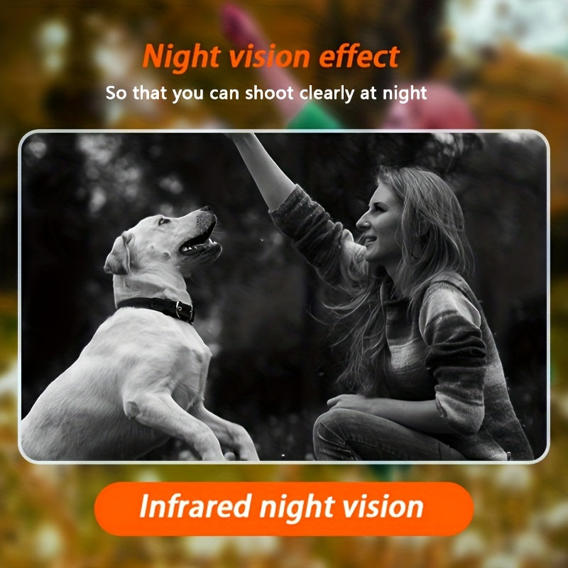 1080P Pet Camera with Display - First-Person View, Long-Lasting 350mAh Rechargeable Battery